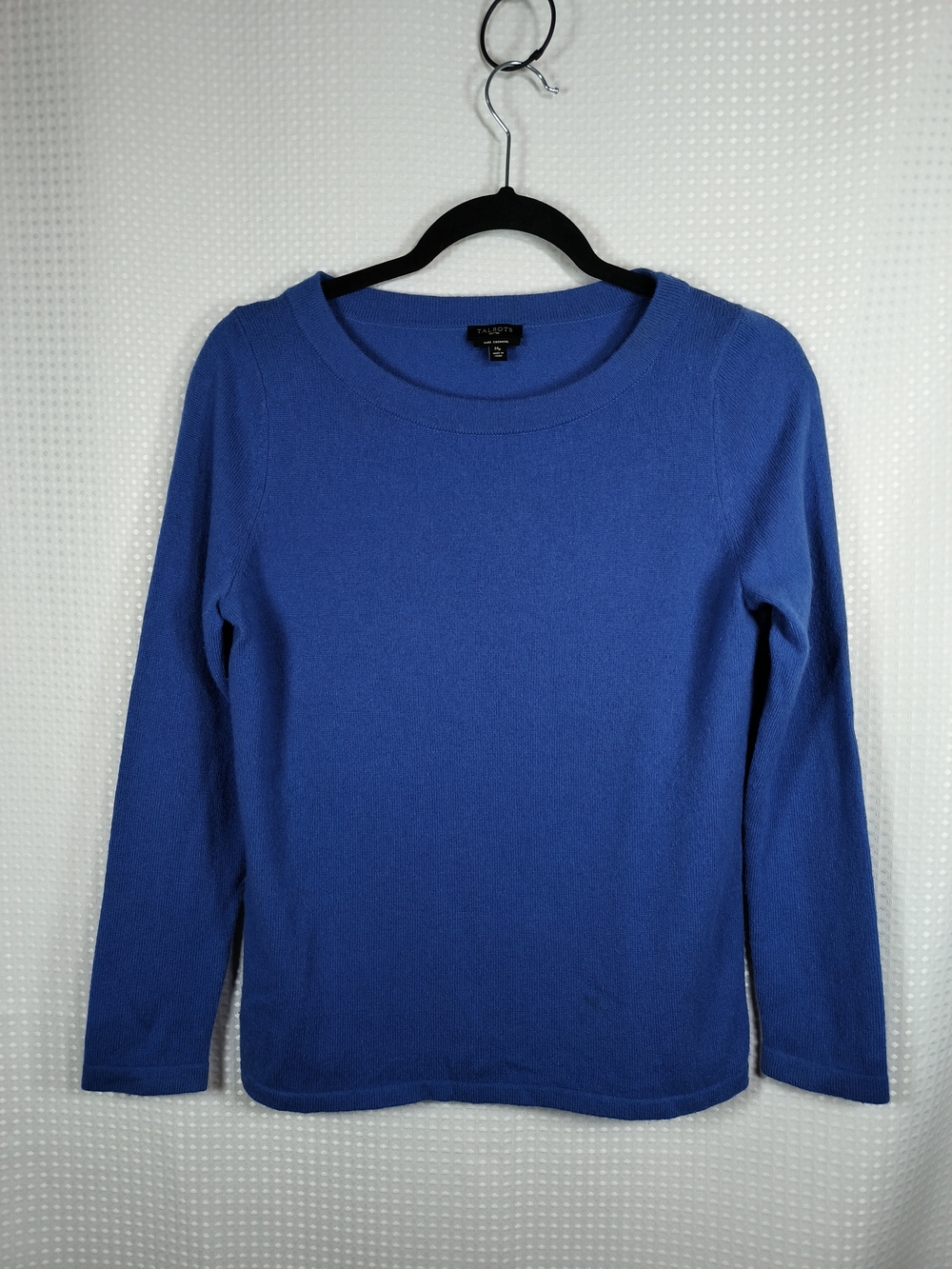 Talbots Petite Medium Royal Blue Pure Cashmere Crewneck Sweater Career wear